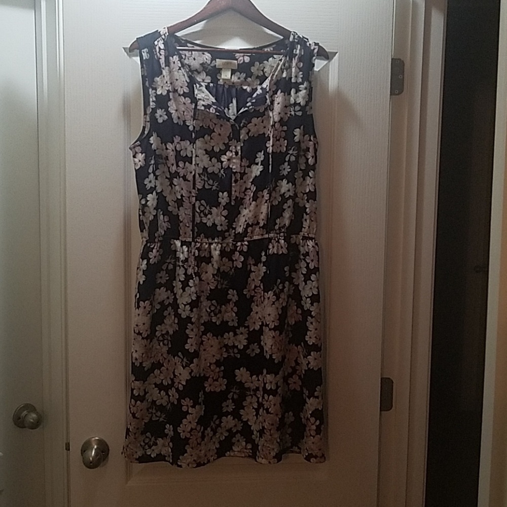 Blue floral button up dress